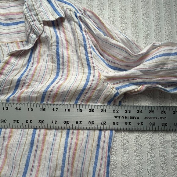 GAP Women's Striped Pattern Long Sleeve Collared Casual Blouse Multicolor Large - Picture 6 of 7